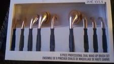 ZOE AYLA 9PIECE PROFESSIONAL OVAL MAKE-UP BRUSH SET
