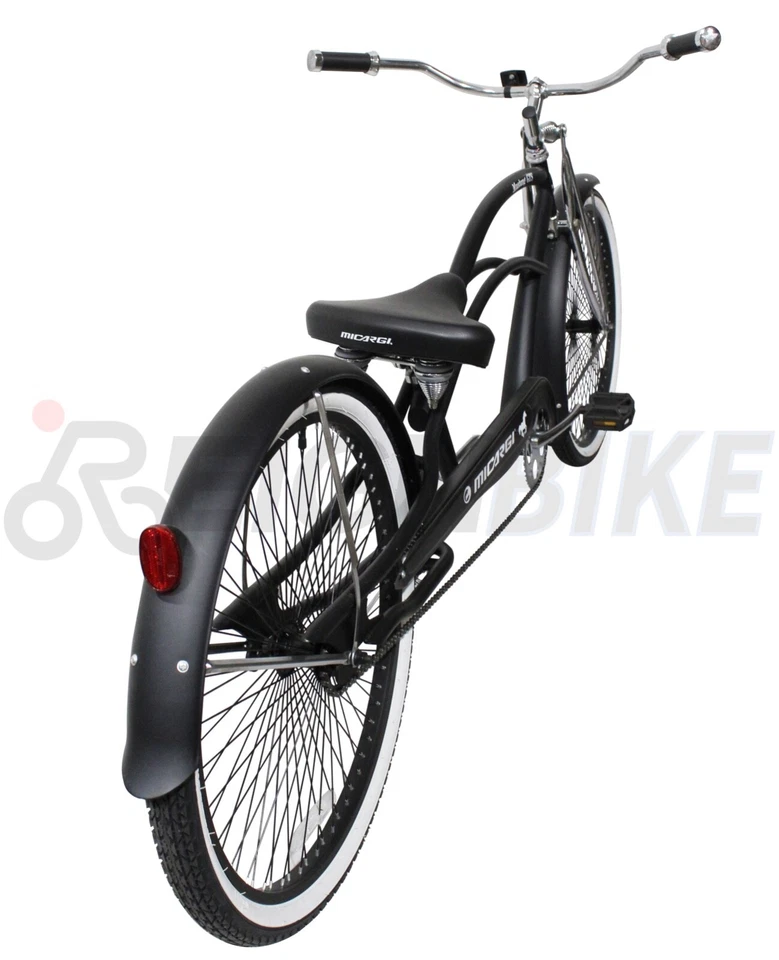 26" Cruiser Bike Stainless Steel Spokes Coaster Brake Chopper Bicycle Black - Image 3 of 3