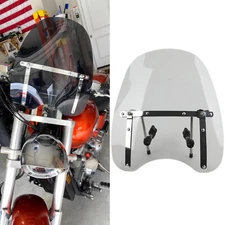 For Honda VTX 1800c 1800 1300c Smoke 18"x16" Windshield Fits 7/8" 1" Handlebar