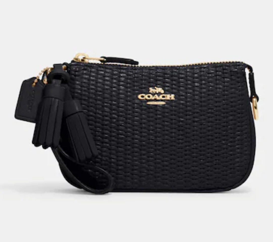 COACH Nolita 15 In Straw ノリータ ミニバッグ Coach Nolita 15 In Straw/Leather Midnight Navy Gold Hardware