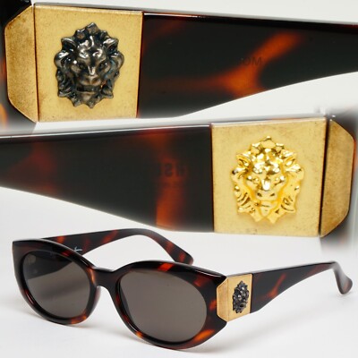 Versus Sonnenbrille 1996 by Gianni Versace Vintage Grey Lion Brown MOD E06 COL 649
