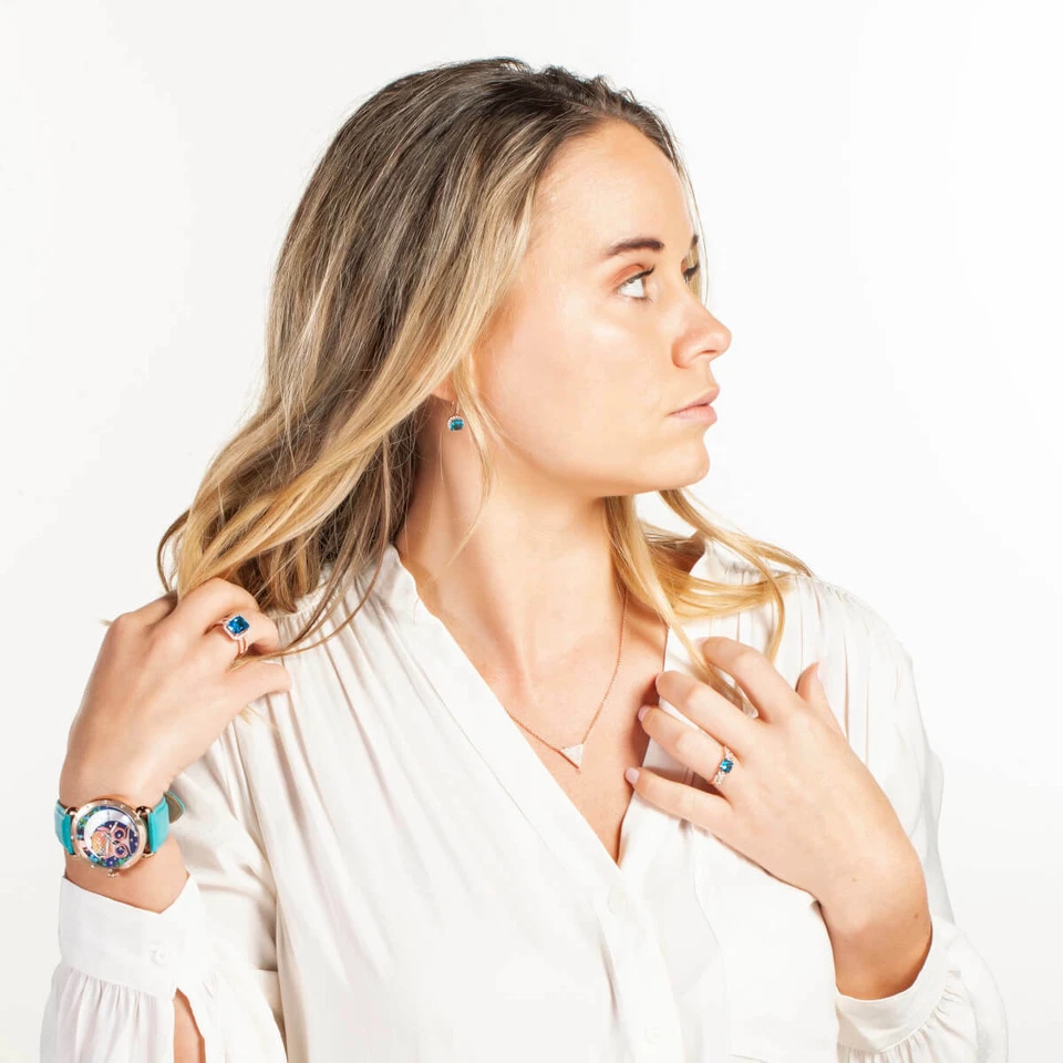 Bertha Sophia Donna 18k Rg Placcato Zirconi Triangolo Moda Collana BRJ10587NO - Immagine 3 di 3