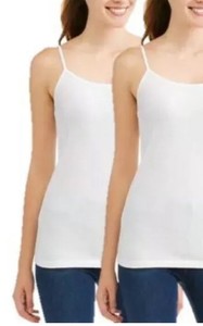 2 Pack ~ Basic White Cami Camisole Spaghetti Strap Tank Top Size XL NEW | eBay