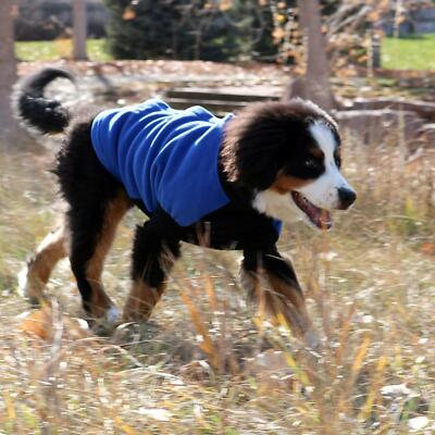 Highline Fleece Dog Coat Blue & Black Big Dog Sizes 26-28 Clearance