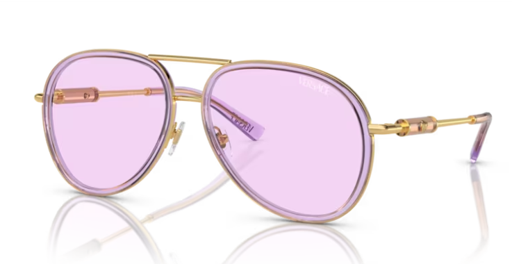 Versace VE 2260 - 10021A Lilac Transparent Sunglasses Unisex Versace 2260 Sunglasses main image 3