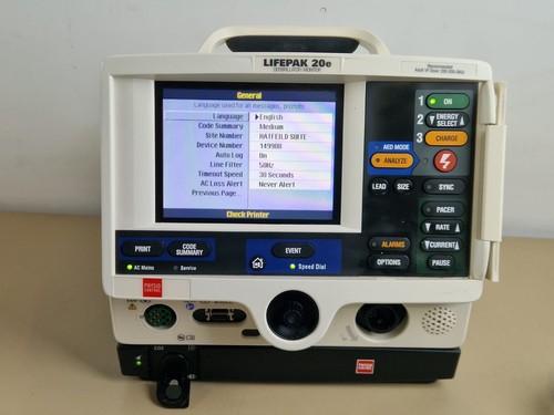 LifePak 20E monitor with hard paddle + ECG cable + Co2 module + SpO2 sensor - Picture 4 of 24