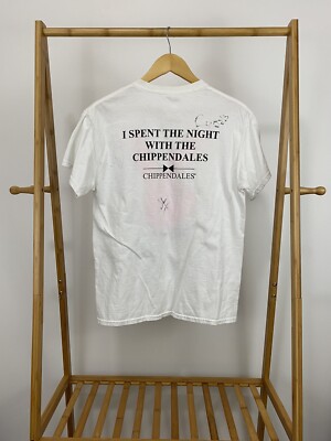 VTG Playboy Bunny Logo Night With The Chippendales Male Stripper T