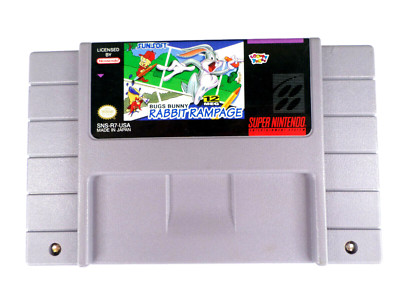 SNES Bugs Bunny Rabbit Rampage (Cleaned & Tested) AUTHENTIC Super Nintendo Game