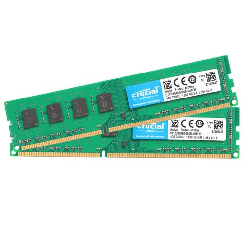 Crucial Kit DDR3L 16GB 2 x 8GB 1600MHz NON ECC Unbuffered UDIMM Desktop Memory - Picture 6 of 12