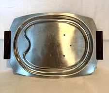 MCM Meat Carving Tray, Spikes Wood Handles, 18-8 Stainless, Japan