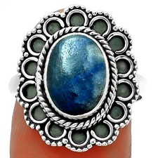 Natural Blue Quartz 925 Sterling Silver Ring s.8 Jewelry R-1256
