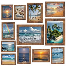 12 pack assorted gallery wall picture frame,rustic farmhouse wood picture fra...
