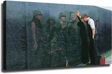 Reflections On The Vietnam War Memorial  Canvas Wall Decor Art Painting Posters