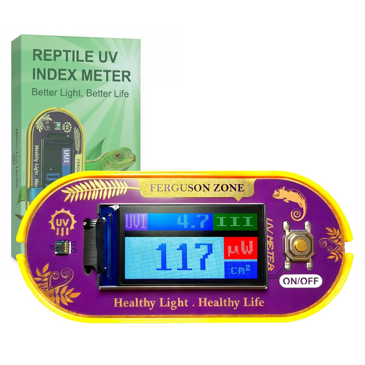 ClariVora Reptile UVB UVA Light Meter for Bearded Dragon Tank