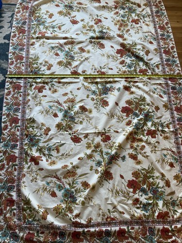April Cornell Wildflowers Tablecloth Floral Fall Autumn Colors 60 x 104" EUC - Foto 8 di 8