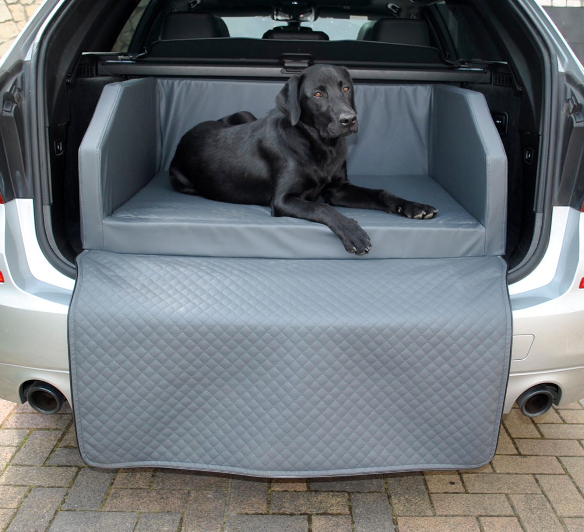 Hundebett Kofferraum Bett Travel Autohundebett Schutzdecke Autositz Grau  90x70