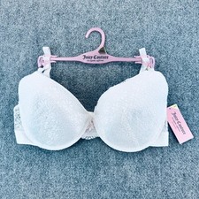 Juicy Couture Women's 40D White Lace Sexy Push Up Padded Underwire Bra