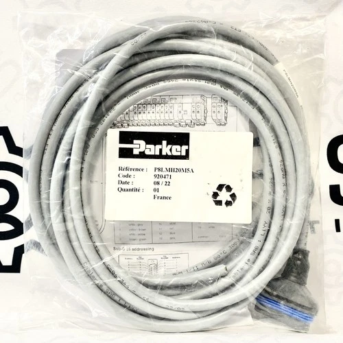 Parker P8LMH20M5A Moduflex V Cable M8 Male to Flying Leads 2m Valve Connector
