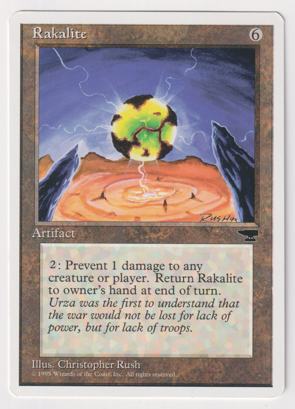 Rakalite Proof NM Chronicles Artist Christopher Rush 1995 WOTC MTG Magic AP Rare