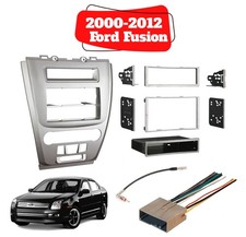 Car Radio Stereo Din 2Din Silver Dash Kit Harness Antenna for 2010-12 Ford