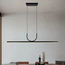 Dimmable 47-inch Linear LED Pendant Light Modern Kitchen Island Chandelier