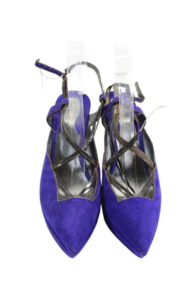Colección Donna Karan Mujer Gamuza Punta Slingback Tacones Púrpura Talla 39 Foto 2 de 4