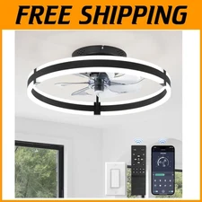 Modern Black Ceiling Fan Light with Remote Control