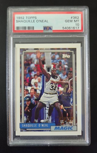 1992 Topps Shaquille O’Neal #362 Rookie PSA 10 GEM MINT