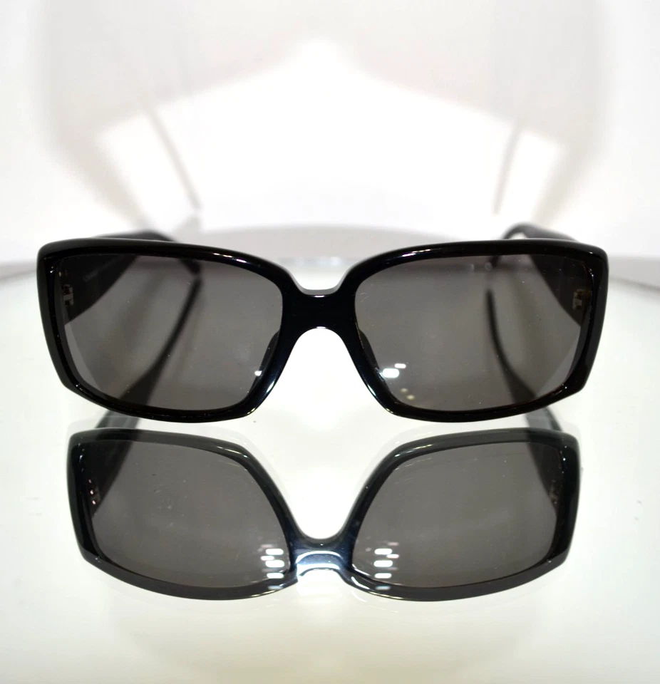 RARO Chanel "Baguette CC" Cristal Logo Gafas de sol Marco Negro Con Estuche 5114-B Foto 4 de 4