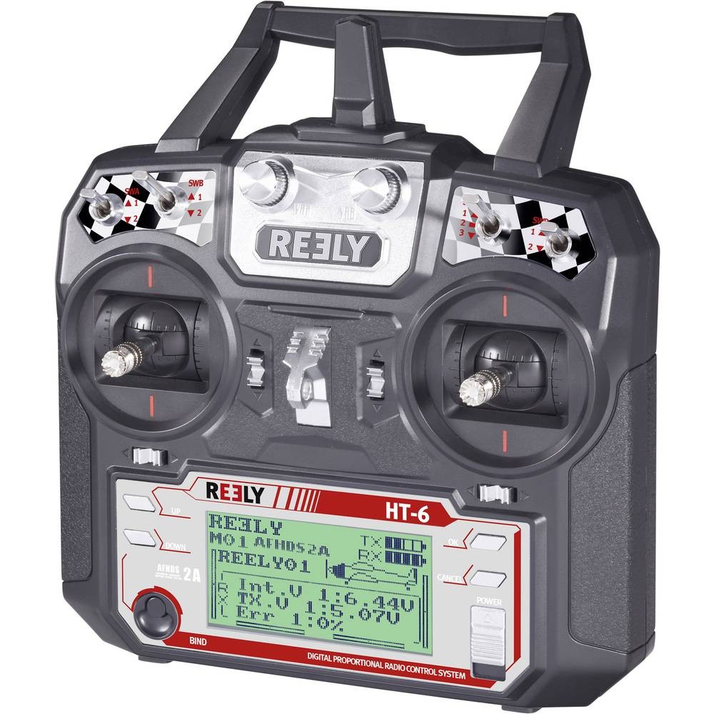 Radiocommande Reely HT-6 émetteur récepteur 2,4 GHz 6 canaux pour bateau et voiture RC