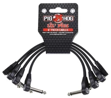Pig Hog PHLSK6BK Lil' Pigs Low Profile Right-Angle 1/4" Black Instrument Patc...