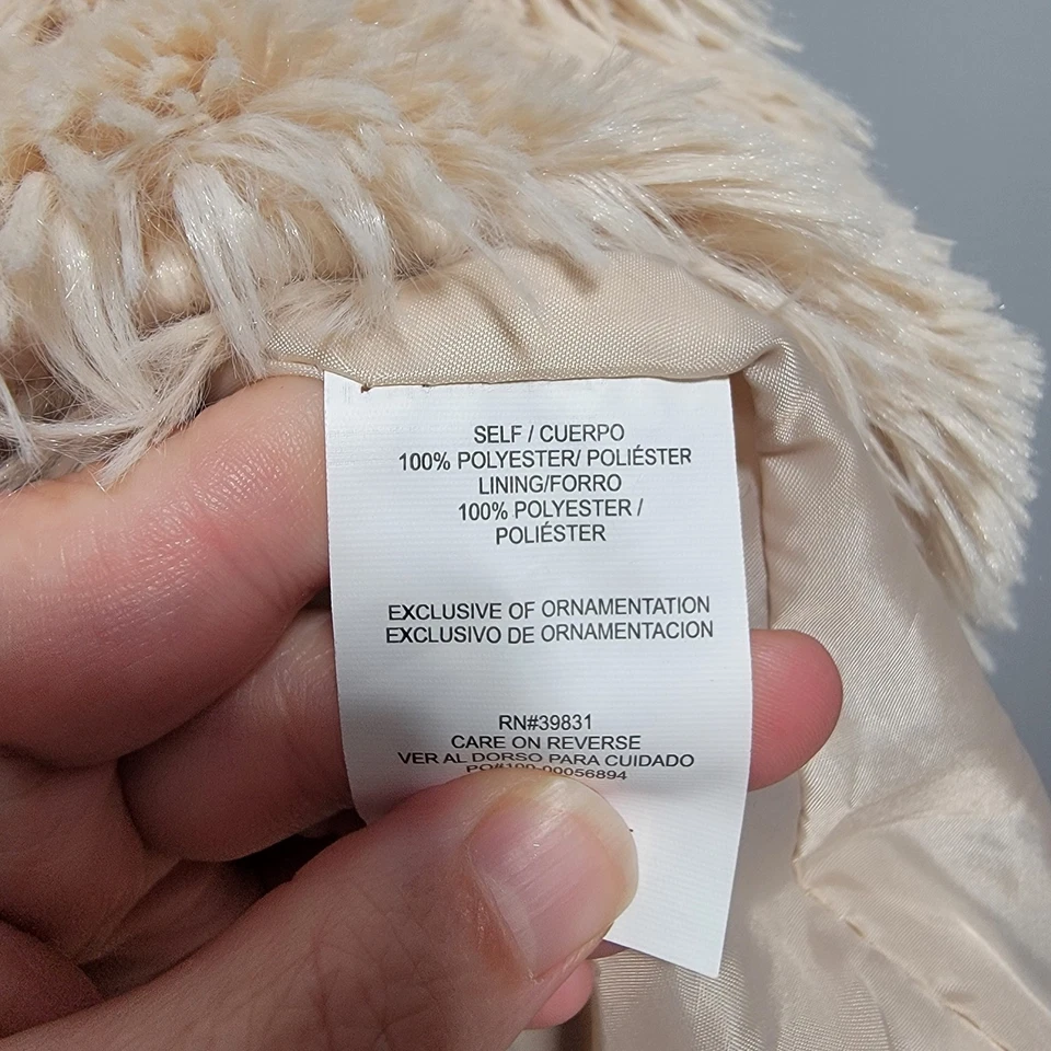 Chaleco de piel sintética crema JOlt para mujer frente abierto boho chic capas Foto 2 de 4