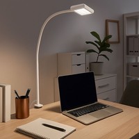 Klemmleuchte Tischlampe Schreibtischleuchte Weiß HöHe Verstellbar Led H 80,5 Cm