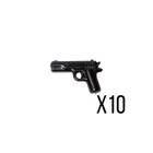 NEW M1911 Gun X10 For LEGO Minifigures Pistol Black Weapon  WW2 Accessories Army