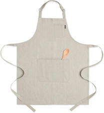 100 Linen Apron Light Natural, Classic Linen Apron 32 X 27 In