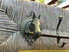 EXTREEMLY RARE Vintage Brass Horse Head 5 Hook Coat Rack — photo 3