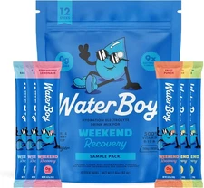 Waterboy Weekend Recovery Sample Pack | 3,200mg Electrolyte Powder - 12 Packets