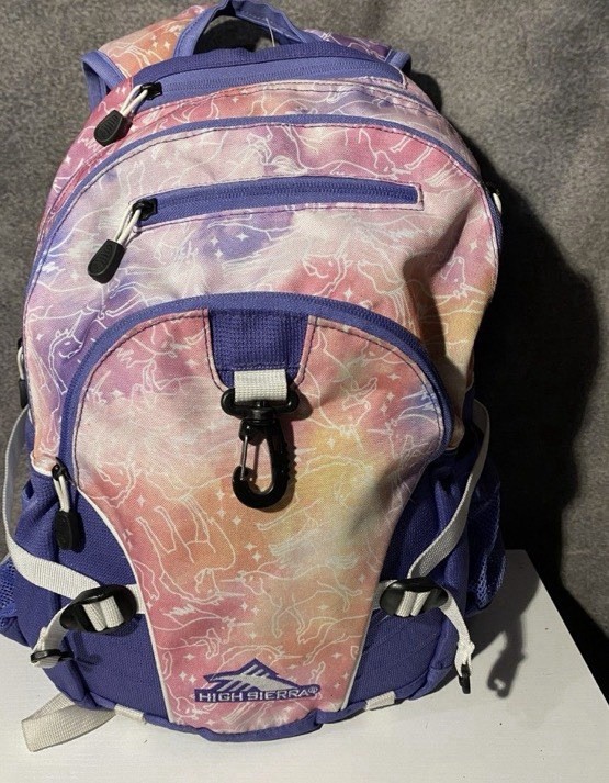High Sierra Loop Backpack Unicorn Clouds Purple P… - image 1