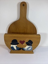 VTG Wooden Amish Couple Farmhouse Kitchen Wal...
