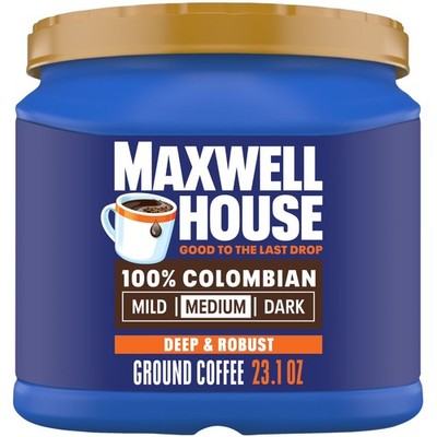 Maxwell House 100percent Colombian Ground Coffee, 23.1 oz Canister.