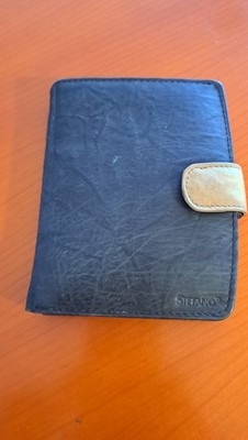 Stefano Leder Portemonnaie Geldbörse Brieftasche     Schwarz mit etwas beige