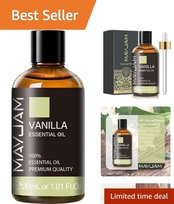 Versatile 30ml Vanilla Essential Oil for Candle Making, Diffuser & Soap Crafting