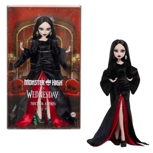 Monster High x Wednesday Morticia Addams Collectible Doll Velvet Dress 🆕