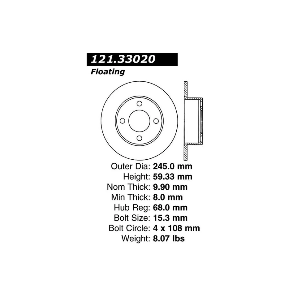 Оригинальный задний центрический новый тормозные колодки и роторы тормозной комплект для 1984-1988 Audi 5000 - Изображение 4 из 4