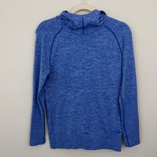 The North Face Womens Pullover Hooded Jacket Size M Active Stretch Heather Blue