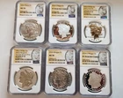 2024 6-Coin Set $1 Morgan & Peace Dollar Gorgeous NGC Slabs--FREE SHIPPING!!