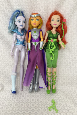 DC Super Hero Girls Lot of 4 Dolls Starfire Ivy Frost Catwoman For Repair