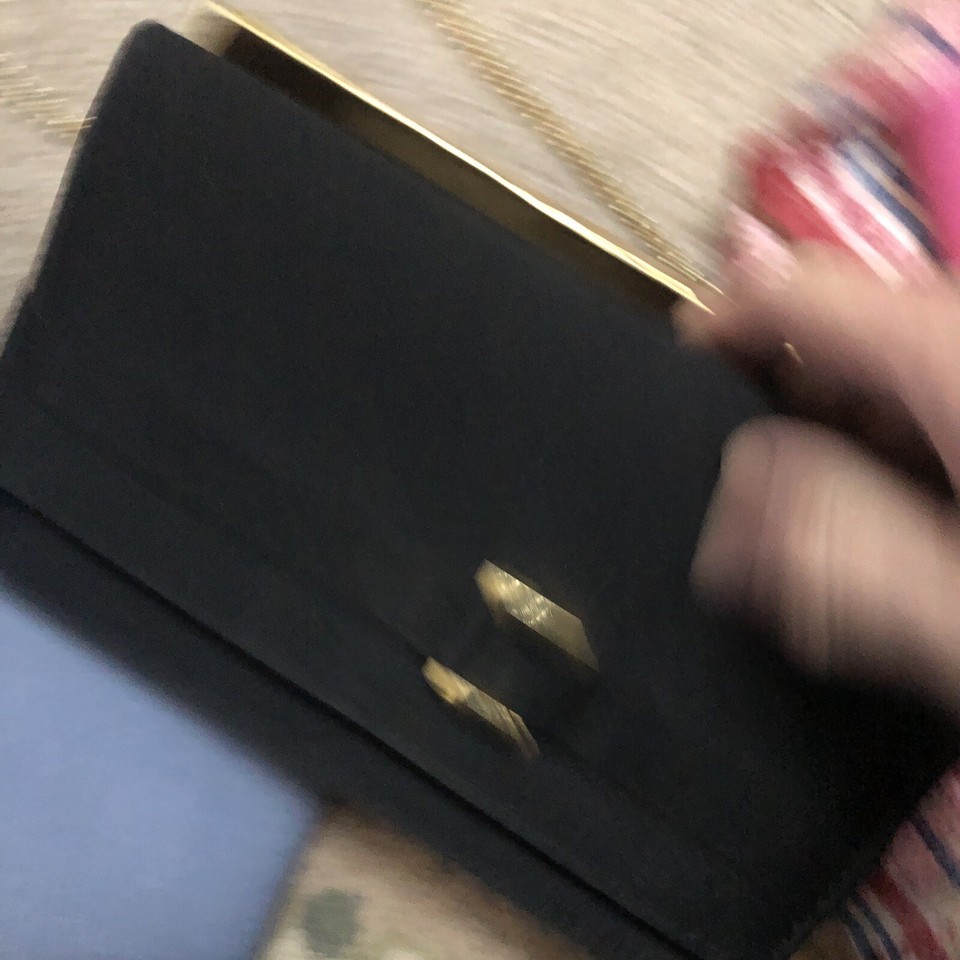 black Evening bag in faux Silkand boxed fab Fashiontimeless style