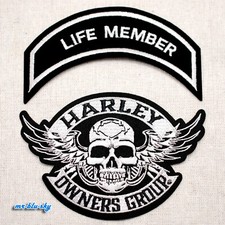 Set toppe argento Small Life & Winged Skull ~ gruppo proprietari Harley Davidson HOG