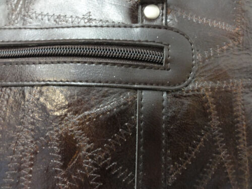Bolso de hombro/cartera de cuero marrón envejecido con cremallera MC - Imagen 9 de 24
